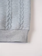 Textured Mock-Neck Sweatshirt Men's Long Sleeve Beige Knit Top – Casual, Office, Everyday Wear