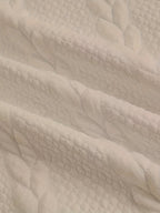 Textured Mock-Neck Sweatshirt Men's Long Sleeve Beige Knit Top – Casual, Office, Everyday Wear
