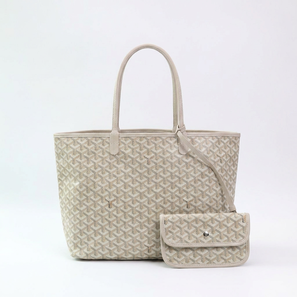 Tote Bag Coated Canvas Yellow Women's with Matching Pouch – Casual, Office, Holiday, Gift