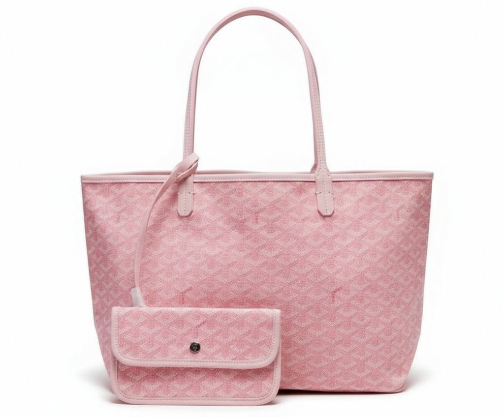 Tote Bag Green Monogram Women's with Matching Pouch – Casual, Everyday, Work, Gift