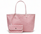 Tote Bag Green Monogram Women's with Matching Pouch – Casual, Everyday, Work, Gift