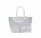 Tote Bag Green Monogram Women's with Matching Pouch – Casual, Everyday, Work, Gift