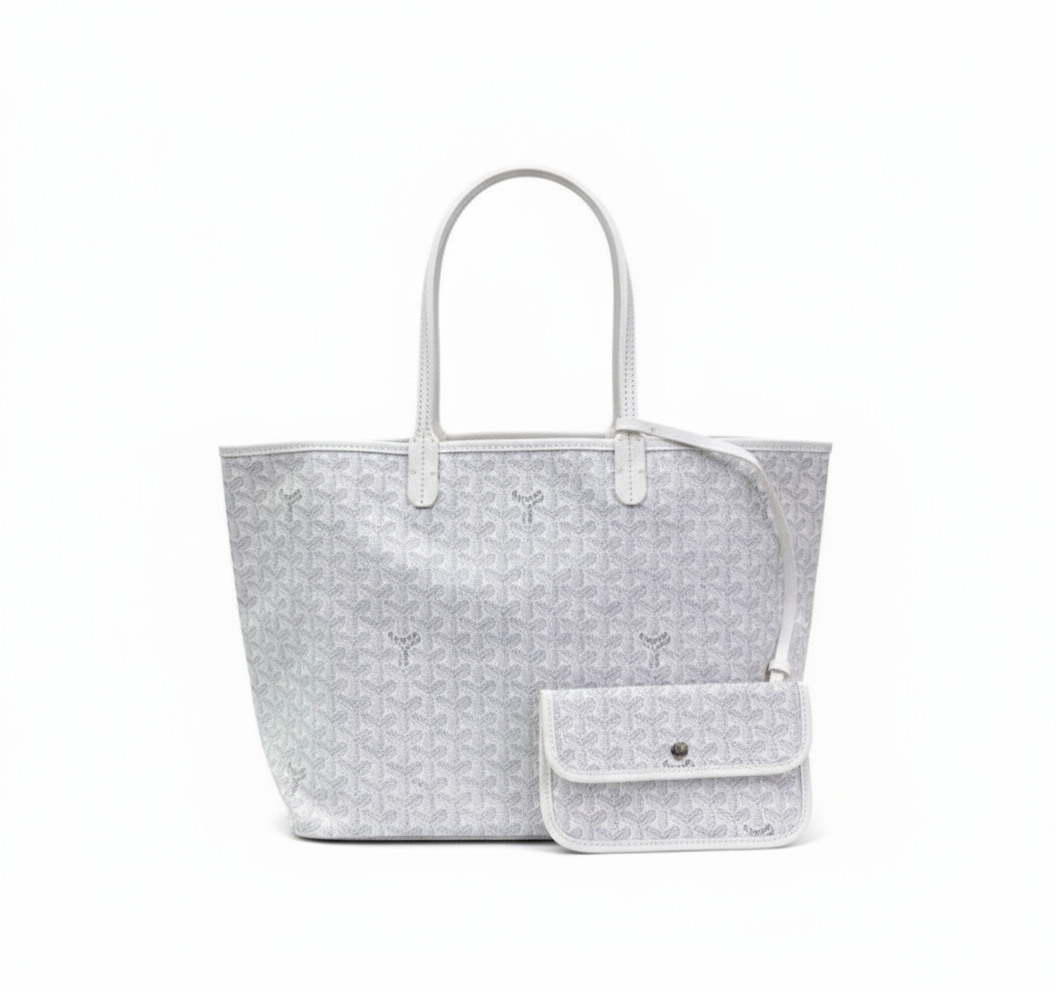 Tote Bag Green Monogram Women's with Matching Pouch – Casual, Everyday, Work, Gift