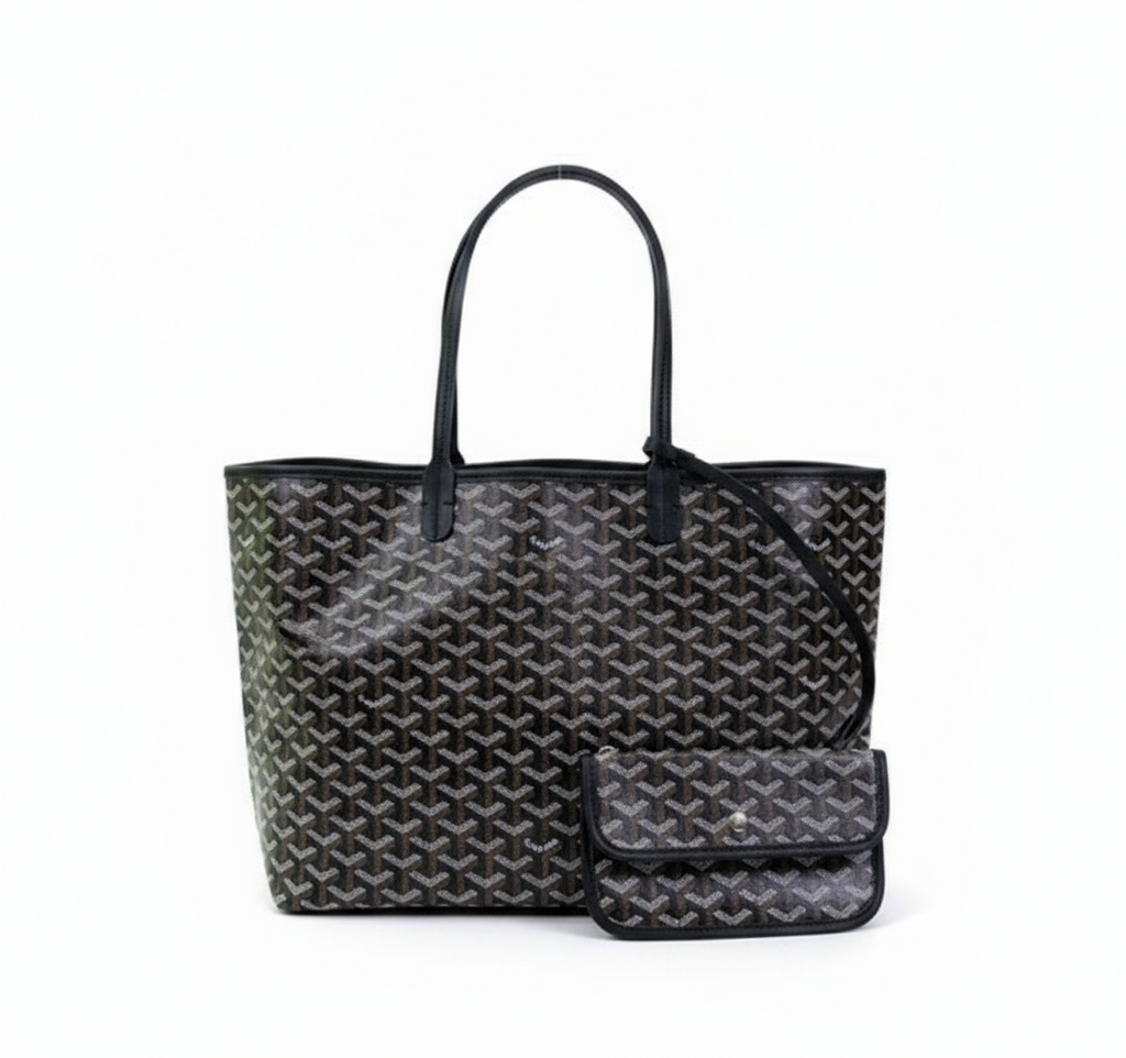 Tote Bag Green Monogram Women's with Matching Pouch – Casual, Everyday, Work, Gift