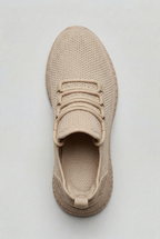 Trainers Beige Mesh Men's Lace-Up Breathable Lightweight – Casual, Running, Gym, Everyday Comfort