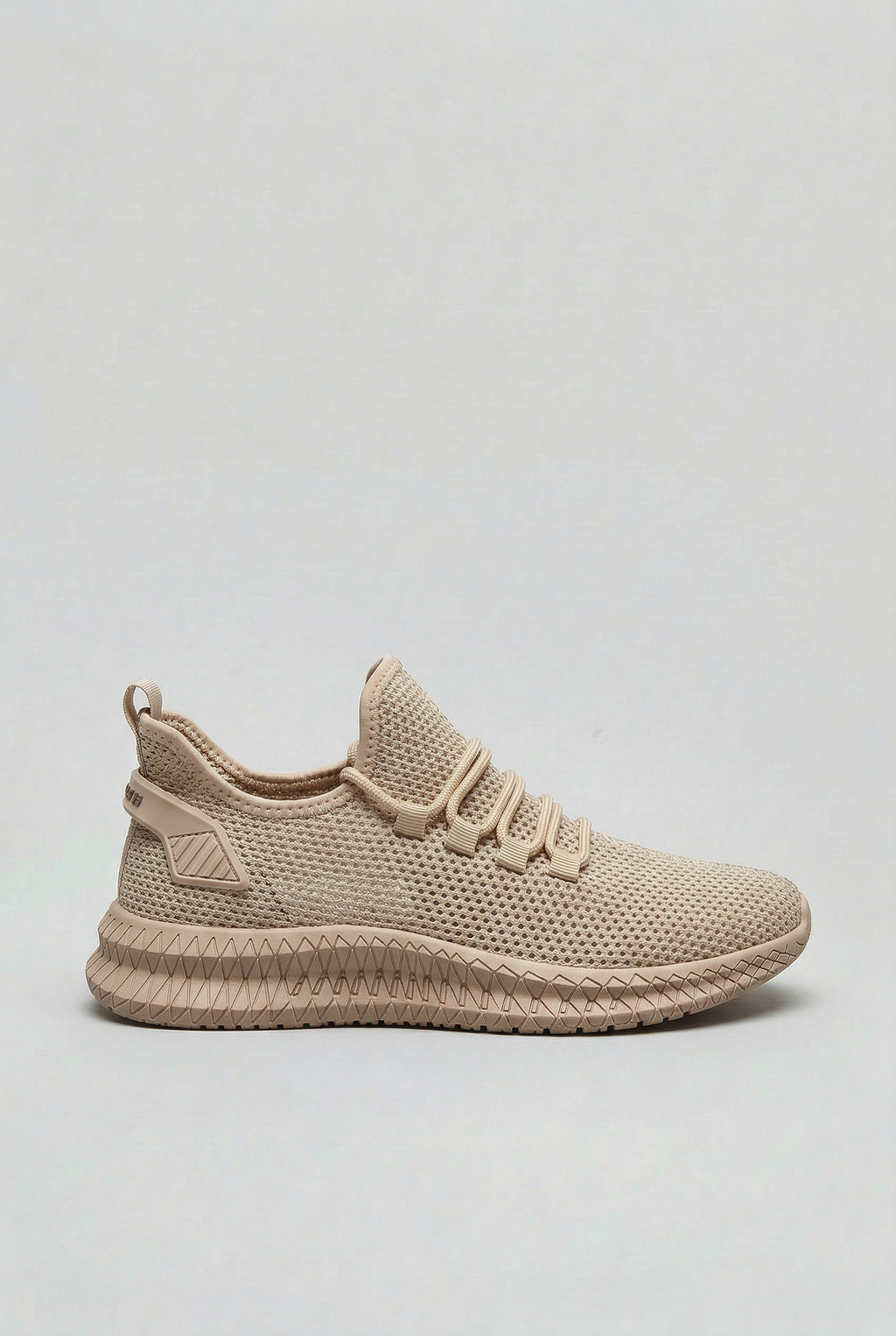 Trainers Beige Mesh Men's Lace-Up Breathable Lightweight – Casual, Running, Gym, Everyday Comfort