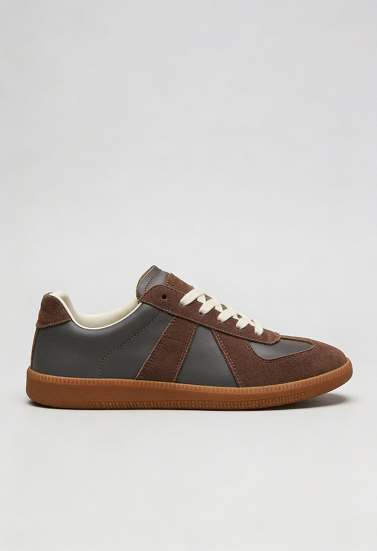 Trainers Leather Suede-Look Brown Men's – Casual, Office, Everyday Lace-Up Shoes with Cushioned Gum Sole