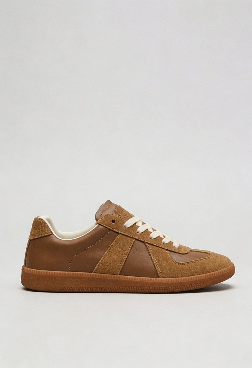 Trainers Leather Suede-Look Brown Men's – Casual, Office, Everyday Lace-Up Shoes with Cushioned Gum Sole