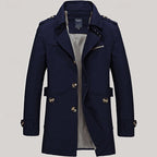 Trench Coat Cotton Men's Single-Breasted Mid-Length Jacket – Casual, Office, Smart Layering
