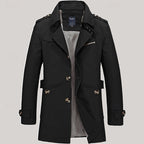 Trench Coat Cotton Men's Single-Breasted Mid-Length Jacket – Casual, Office, Smart Layering