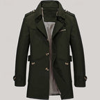 Trench Coat Cotton Men's Single-Breasted Mid-Length Jacket – Casual, Office, Smart Layering