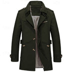 Trench Coat Cotton Men's Single-Breasted Mid-Length Jacket – Casual, Office, Smart Layering