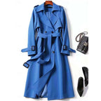 Trench Coat Double-Breasted Belted Women's Long Khaki – Casual, Office, Holiday, Gift
