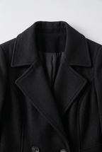 Trench Coat Longline Double Breasted Black Women's – Casual, Office, Holiday, Gift