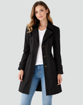 Trench Coat Women's Slim Fit Beige Lapel Collar Single-Breasted – Casual, Office, Holiday, Gift