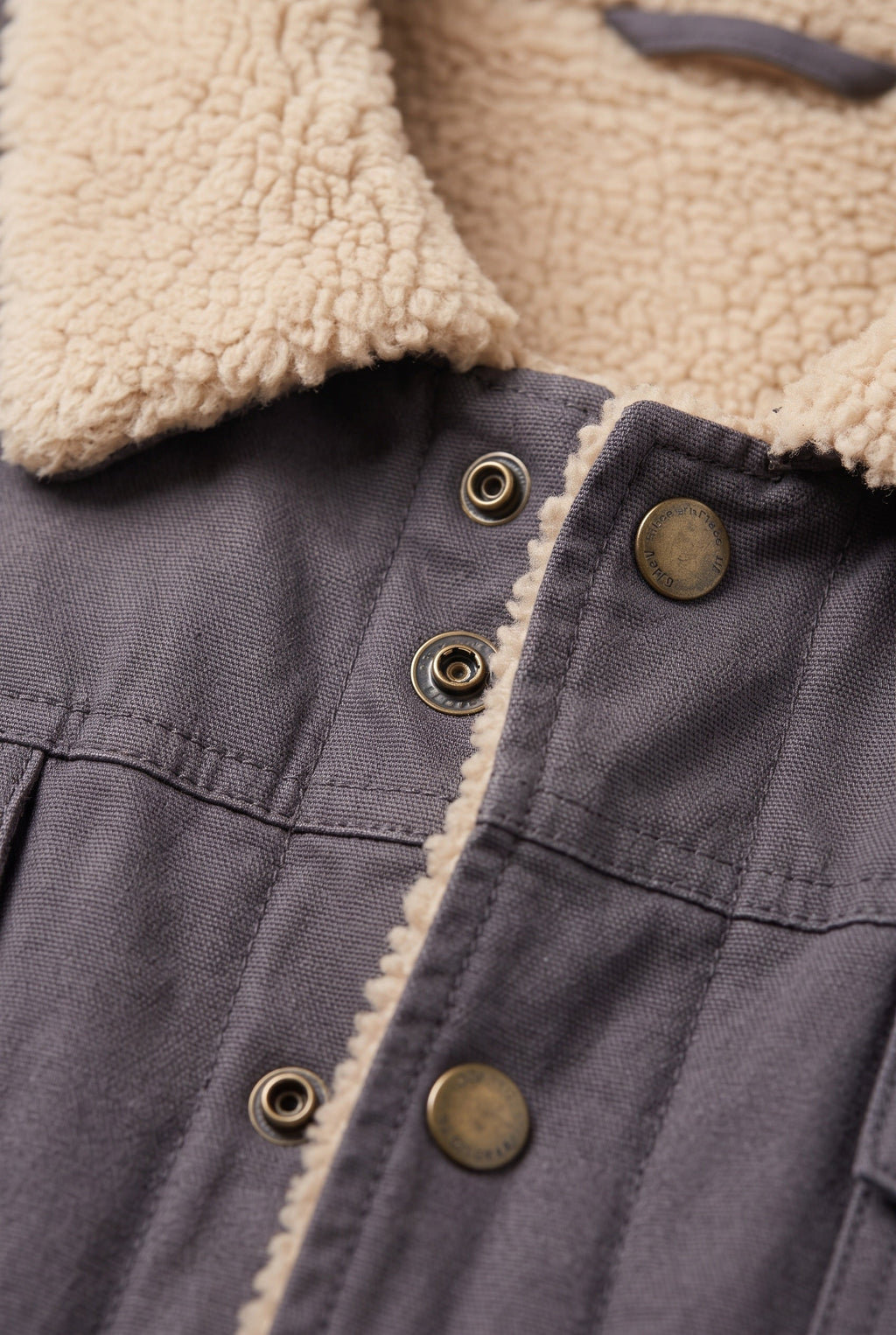 Trucker Jacket Cotton Grey Men's Sherpa-Lined Collar – Casual, Winter, Gift · Werune