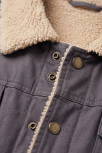 Trucker Jacket Cotton Grey Men's Sherpa-Lined Collar – Casual, Winter, Gift · Werune