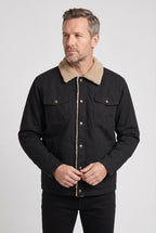 Trucker Jacket Cotton Grey Men's Sherpa-Lined Collar – Casual, Winter, Gift · Werune