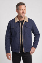 Trucker Jacket Cotton Grey Men's Sherpa-Lined Collar – Casual, Winter, Gift · Werune