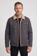 Trucker Jacket Cotton Grey Men's Sherpa-Lined Collar – Casual, Winter, Gift · Werune