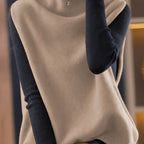 Turtleneck Fleece Top Black Grey Colour Block Women's Long Sleeve – Casual, Winter Layering