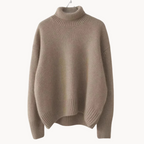 Turtleneck Jumper Cashmere Women's Cream Knit Oversized – Casual, Office · Werune