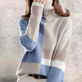 Turtleneck Jumper Colour Block Knit Women's – Casual, Office, Holiday, Gift · Werune
