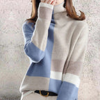 Turtleneck Jumper Colour Block Knit Women's – Casual, Office, Holiday, Gift · Werune
