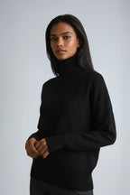 Turtleneck Jumper Cream Diamond Textured Knit Women's – Casual, Office, Winter Layering, Gift