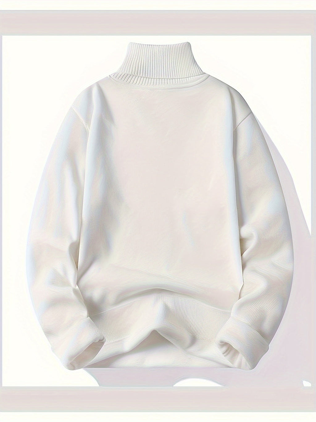 Turtleneck Jumper Fleece-Lined Knit Black Men's – Casual, Winter, Office, Gift · Werune