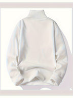 Turtleneck Jumper Fleece-Lined Knit Black Men's – Casual, Winter, Office, Gift · Werune