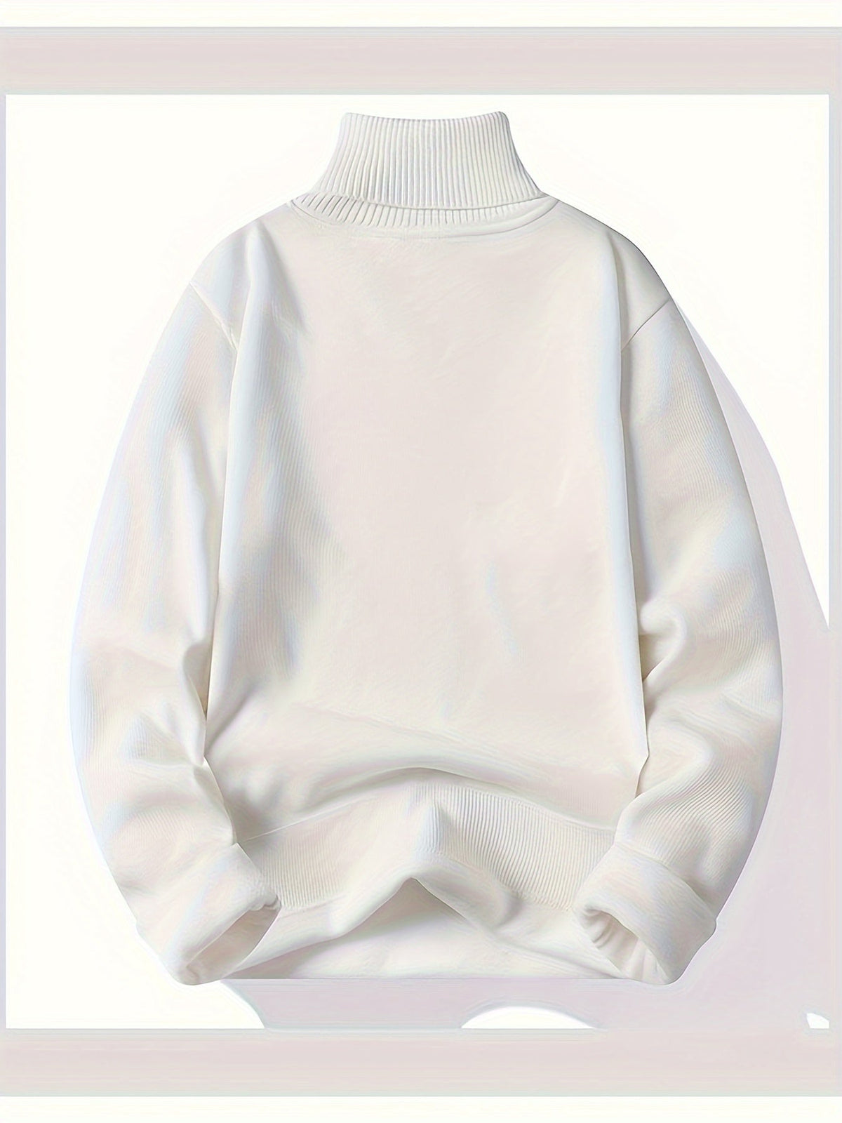 Turtleneck Jumper Fleece-Lined Knit Black Men's – Casual, Winter, Office, Gift · Werune