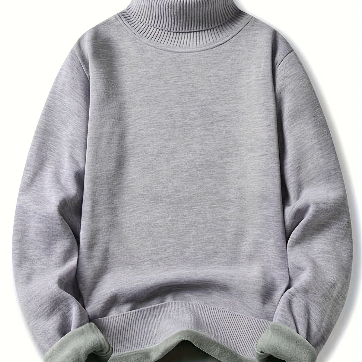 Turtleneck Jumper Fleece-Lined Knit Black Men's – Casual, Winter, Office, Gift · Werune