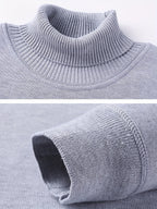 Turtleneck Jumper Fleece-Lined Knit Black Men's – Casual, Winter, Office, Gift · Werune