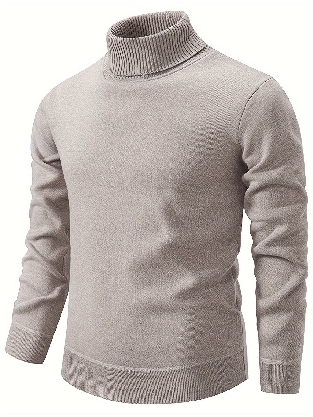 Turtleneck Jumper Fleece-Lined Knit Black Men's – Casual, Winter, Office, Gift · Werune