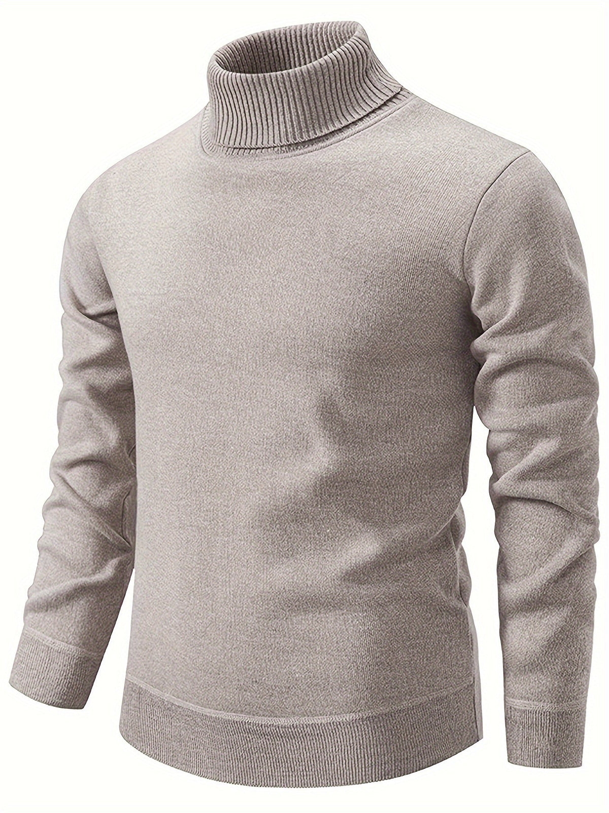 Turtleneck Jumper Fleece-Lined Knit Black Men's – Casual, Winter, Office, Gift · Werune