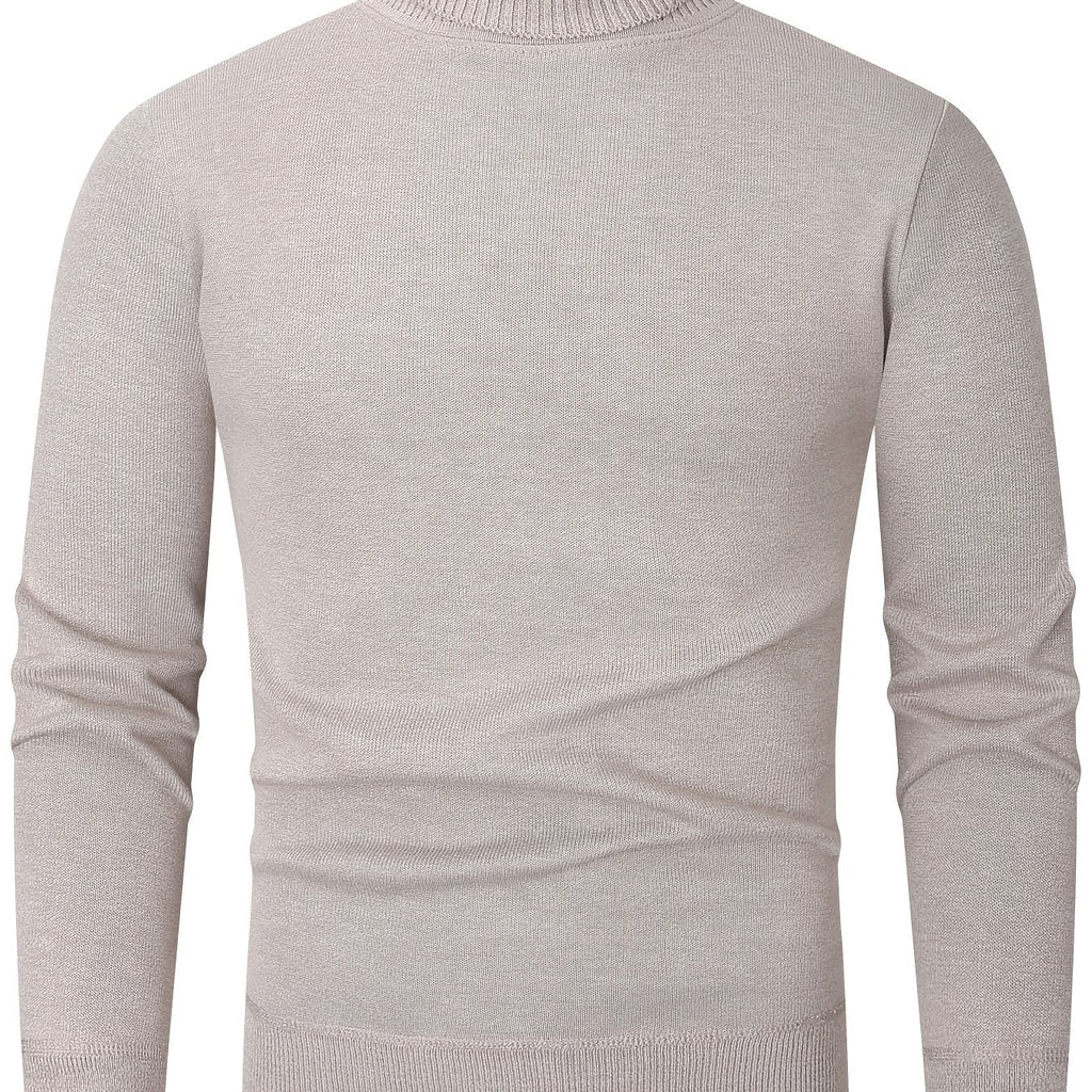 Turtleneck Jumper Fleece-Lined Knit Black Men's – Casual, Winter, Office, Gift · Werune