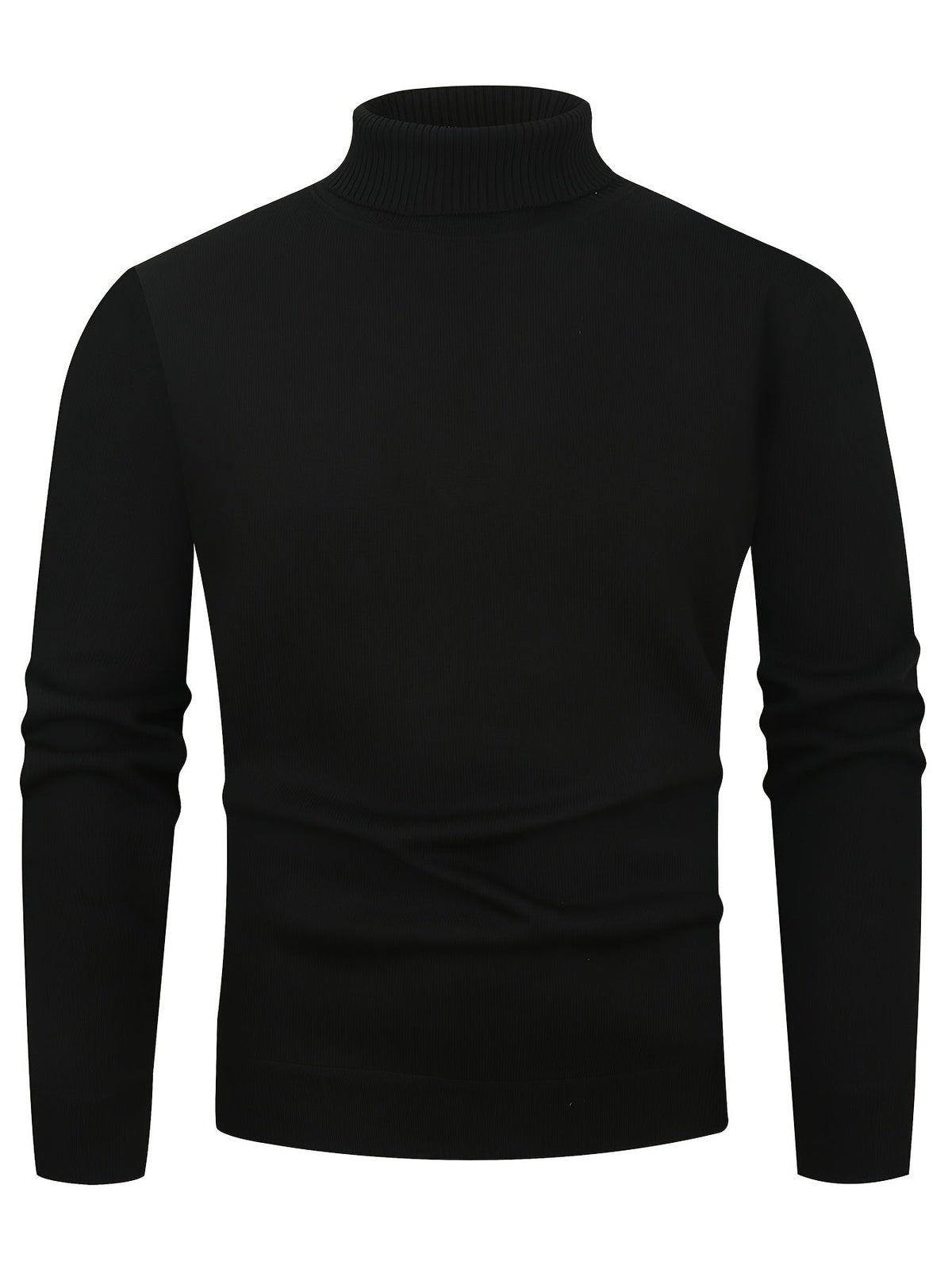 Turtleneck Jumper Fleece-Lined Knit Black Men's – Casual, Winter, Office, Gift · Werune