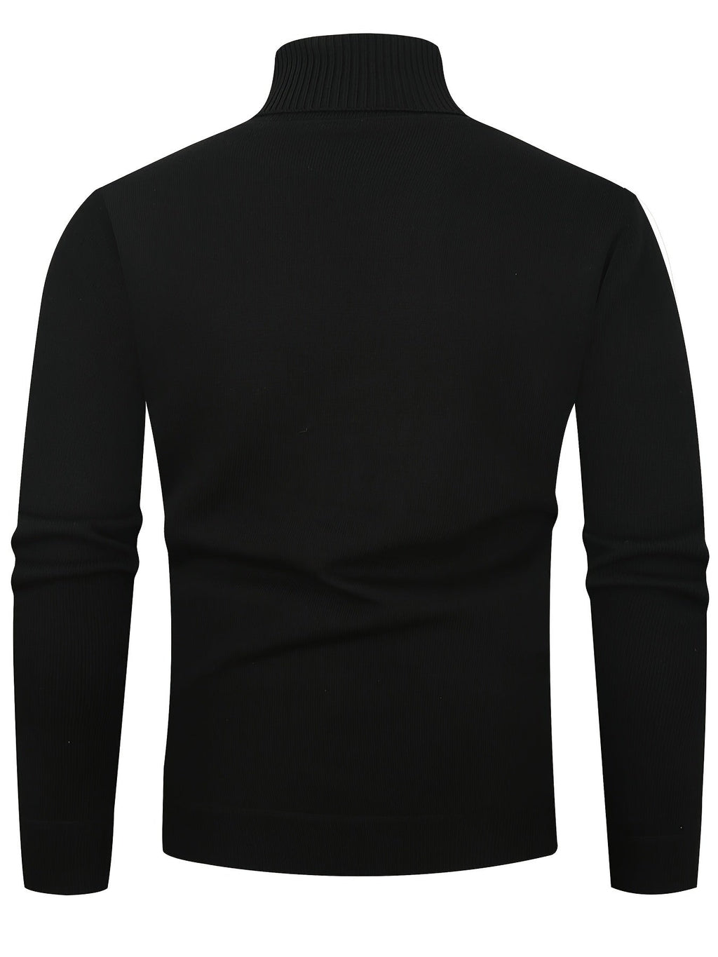 Turtleneck Jumper Fleece-Lined Knit Black Men's – Casual, Winter, Office, Gift · Werune