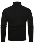 Turtleneck Jumper Fleece-Lined Knit Black Men's – Casual, Winter, Office, Gift · Werune