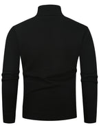 Turtleneck Jumper Fleece-Lined Knit Black Men's – Casual, Winter, Office, Gift · Werune