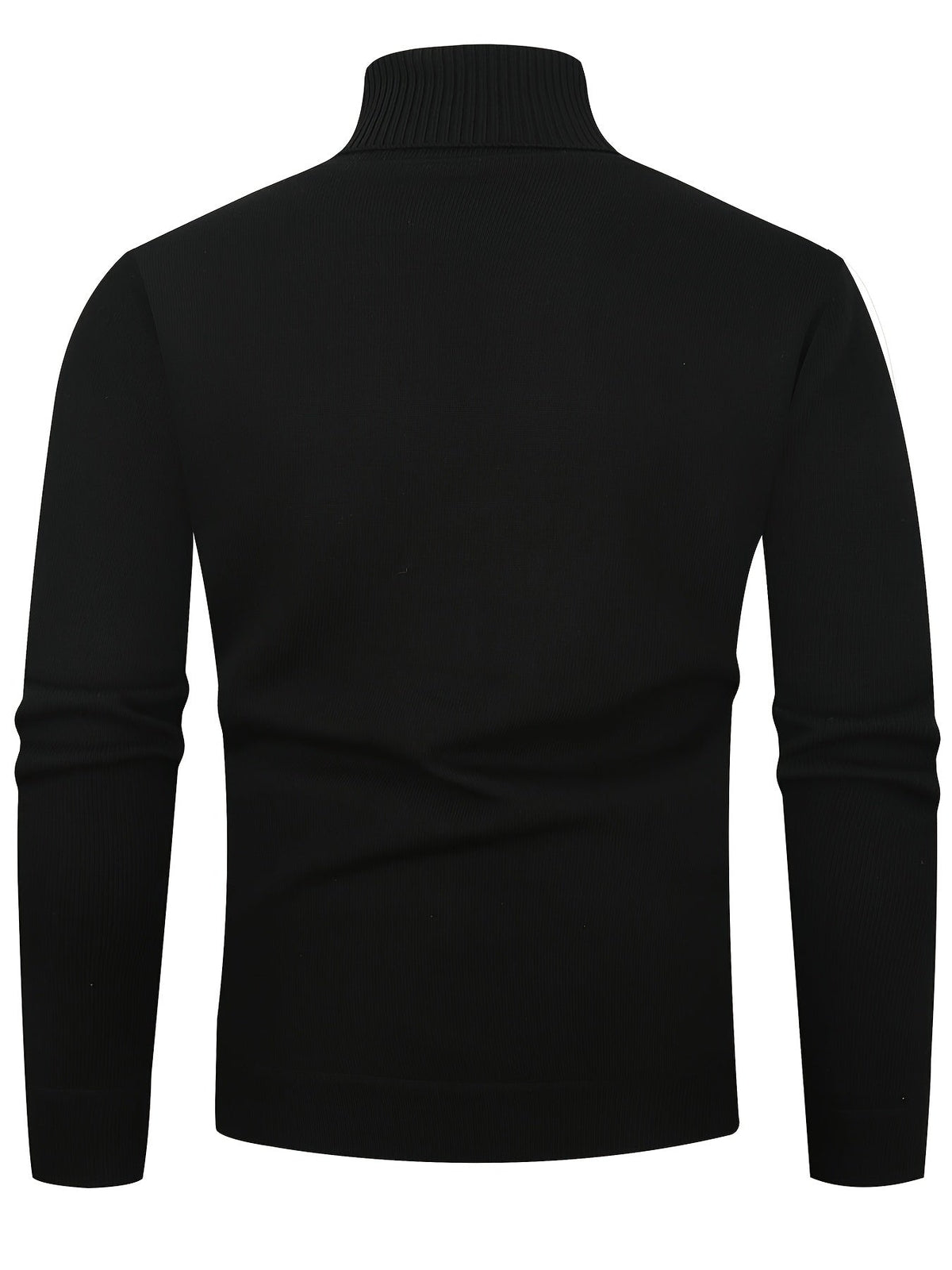 Turtleneck Jumper Fleece-Lined Knit Black Men's – Casual, Winter, Office, Gift · Werune