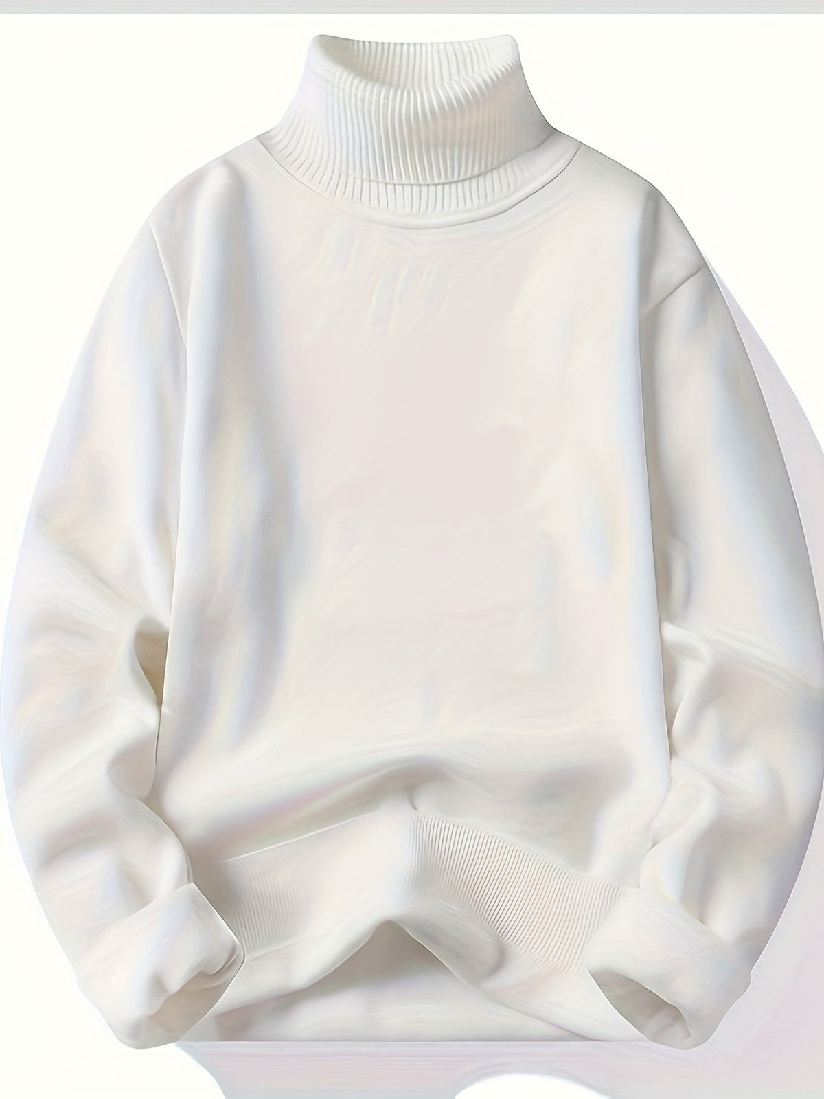 Turtleneck Jumper Fleece-Lined Knit Black Men's – Casual, Winter, Office, Gift · Werune