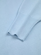 Turtleneck Jumper Oversized Knit Light Blue Women's – Casual, Office, Winter, Gift