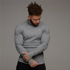 Turtleneck Jumper Ribbed Knit Men's Slim Fit Roll Neck Beige – Casual, Office, Holiday, Gift