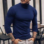 Turtleneck Jumper Slim Fit Black Long-Sleeve Men's – Casual, Office, Layering, Holiday Gift