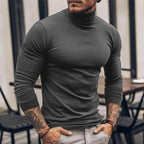 Turtleneck Jumper Slim Fit Black Long-Sleeve Men's – Casual, Office, Layering, Holiday Gift
