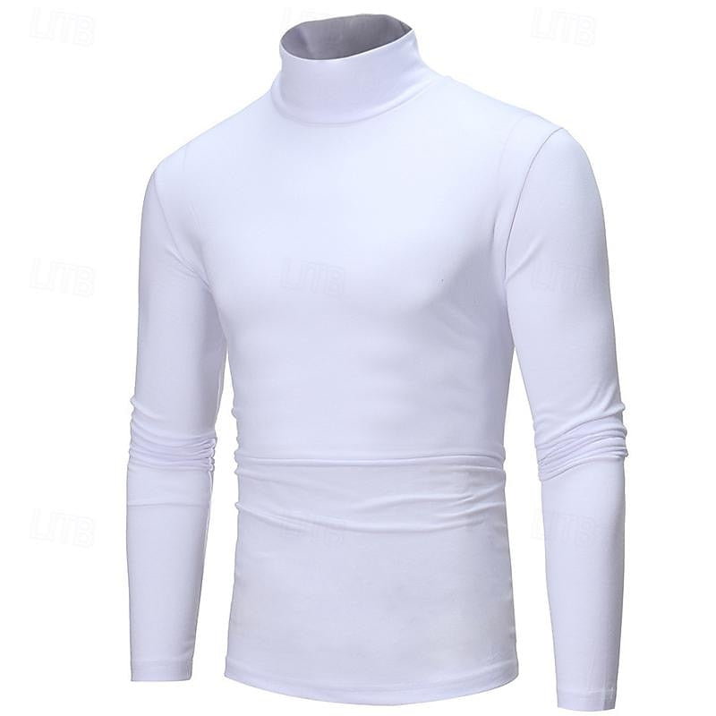 Turtleneck Jumper Slim Fit Black Long-Sleeve Men's – Casual, Office, Layering, Holiday Gift