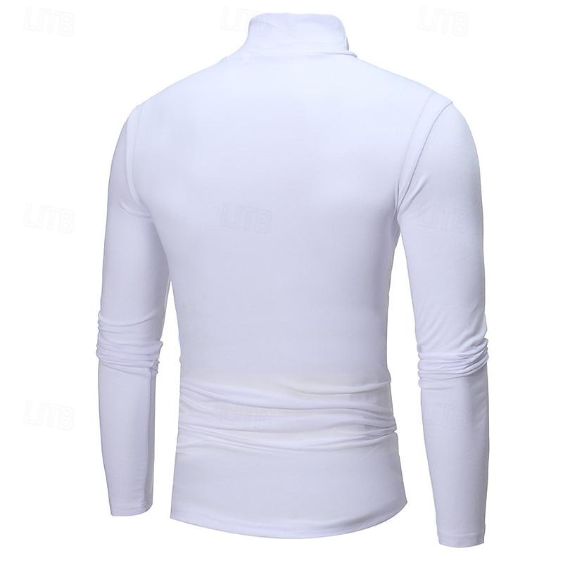 Turtleneck Jumper Slim Fit Black Long-Sleeve Men's – Casual, Office, Layering, Holiday Gift