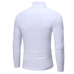 Turtleneck Jumper Slim Fit Black Long-Sleeve Men's – Casual, Office, Layering, Holiday Gift